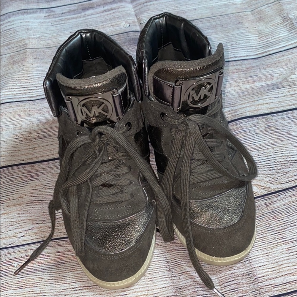 Michael Kors Suede and Metallic High Top Sneakers